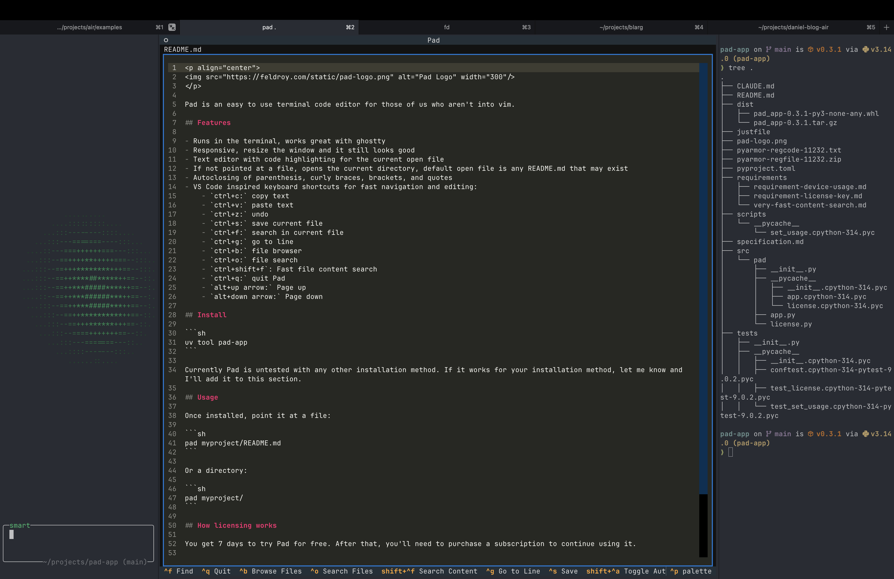 Pad resized to a smaller width